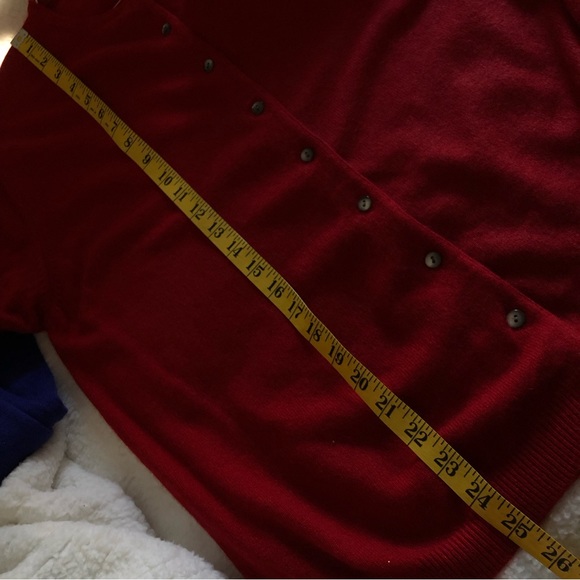 100% Cashmere Womens red cardigan medium LANDSEND - Picture 5 of 6